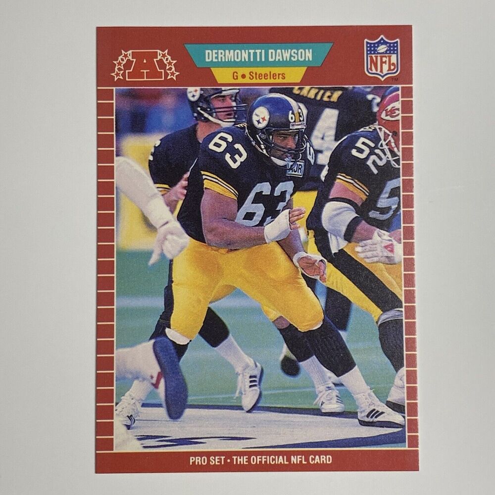 1989 Pro Set Football Card Dermontti Dawson #344 Rookie RC Vintage